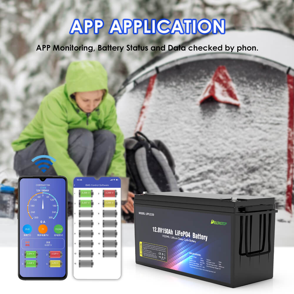 12.8V 150Ah Deep Cycle RV LiFePO4 Battery - Delong Energy