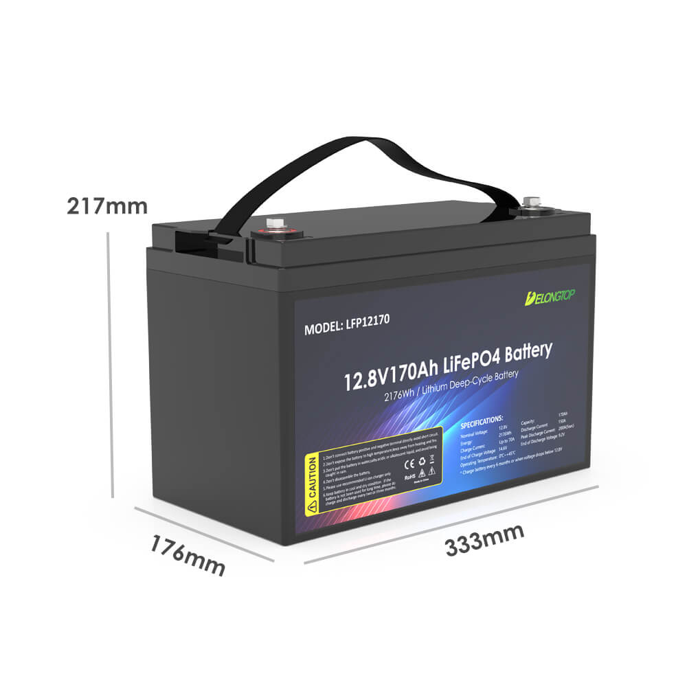 12.8V 170Ah LiFePO4 Taille de la batterie