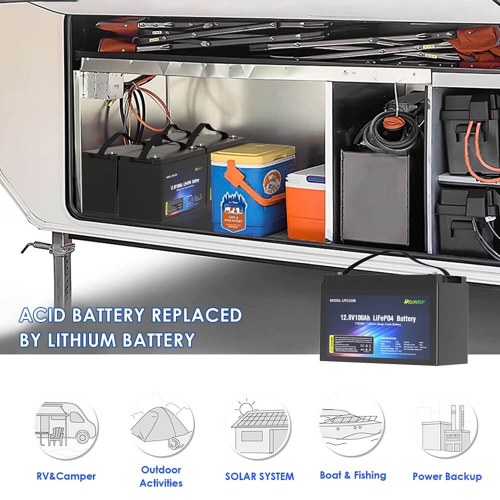12.8V 100Ah LiFePO4 Battery DL-LFP-RP12100 - Delong Energy