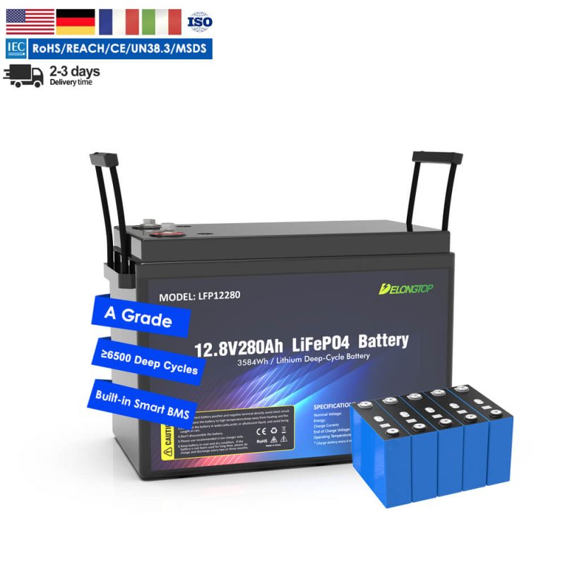 12.8V 280Ah LiFePO4 Battery Bluetooth Delong - Delong Energy