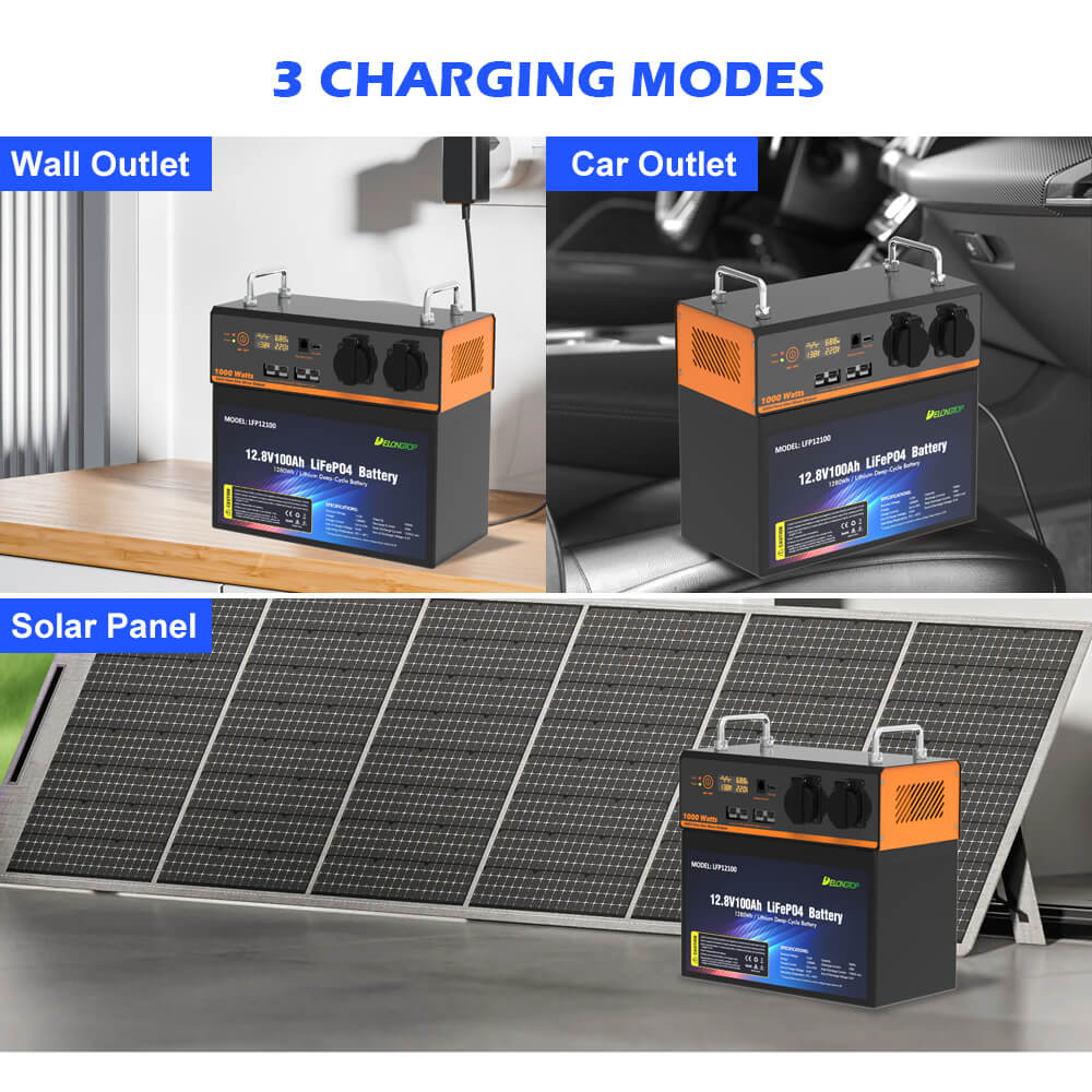 12V 100Ah Lifepo4 Battery Portable Power Station 1000W - Delong Energy