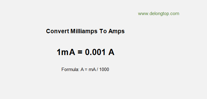 Step By Step Milliamps To Amps Conversion Delong Energy