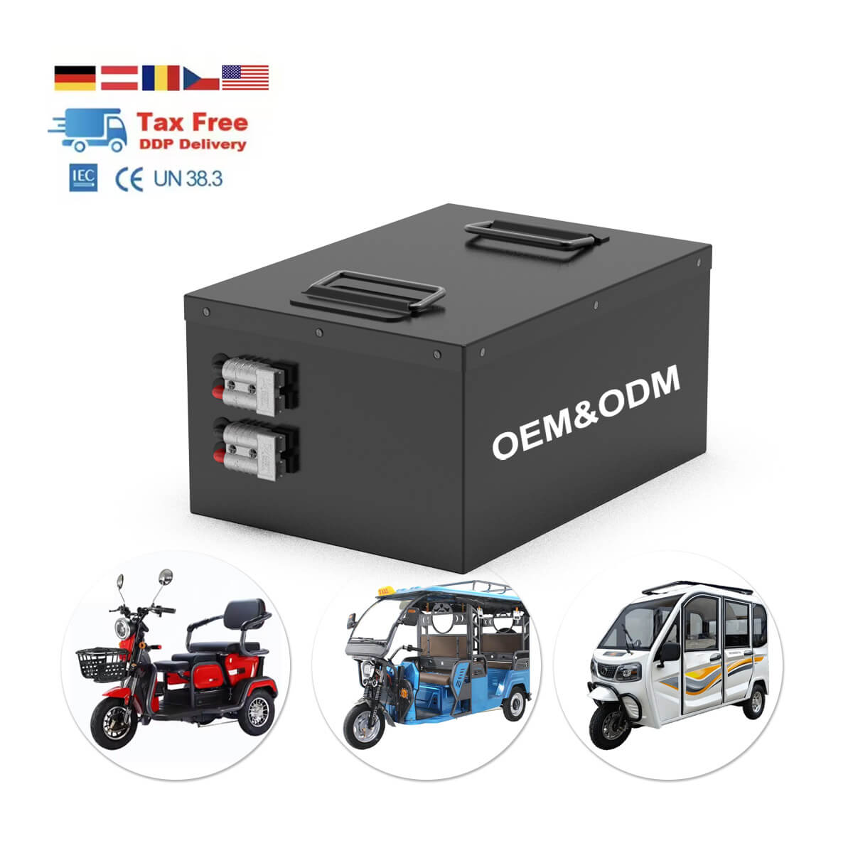 OEM ODM Batterie lithium pour tricycle électrique